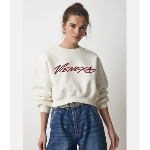 Áo Nỉ Cropped Thêu Nổi Vienexa